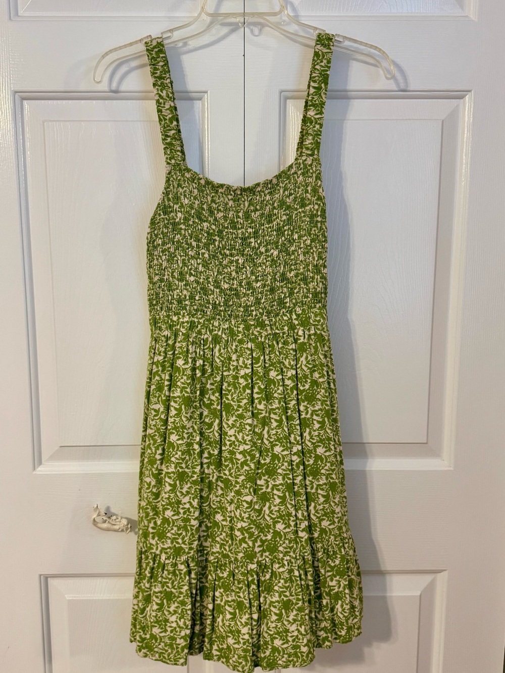 Wishlist Green Floral Smocked Mini Dress